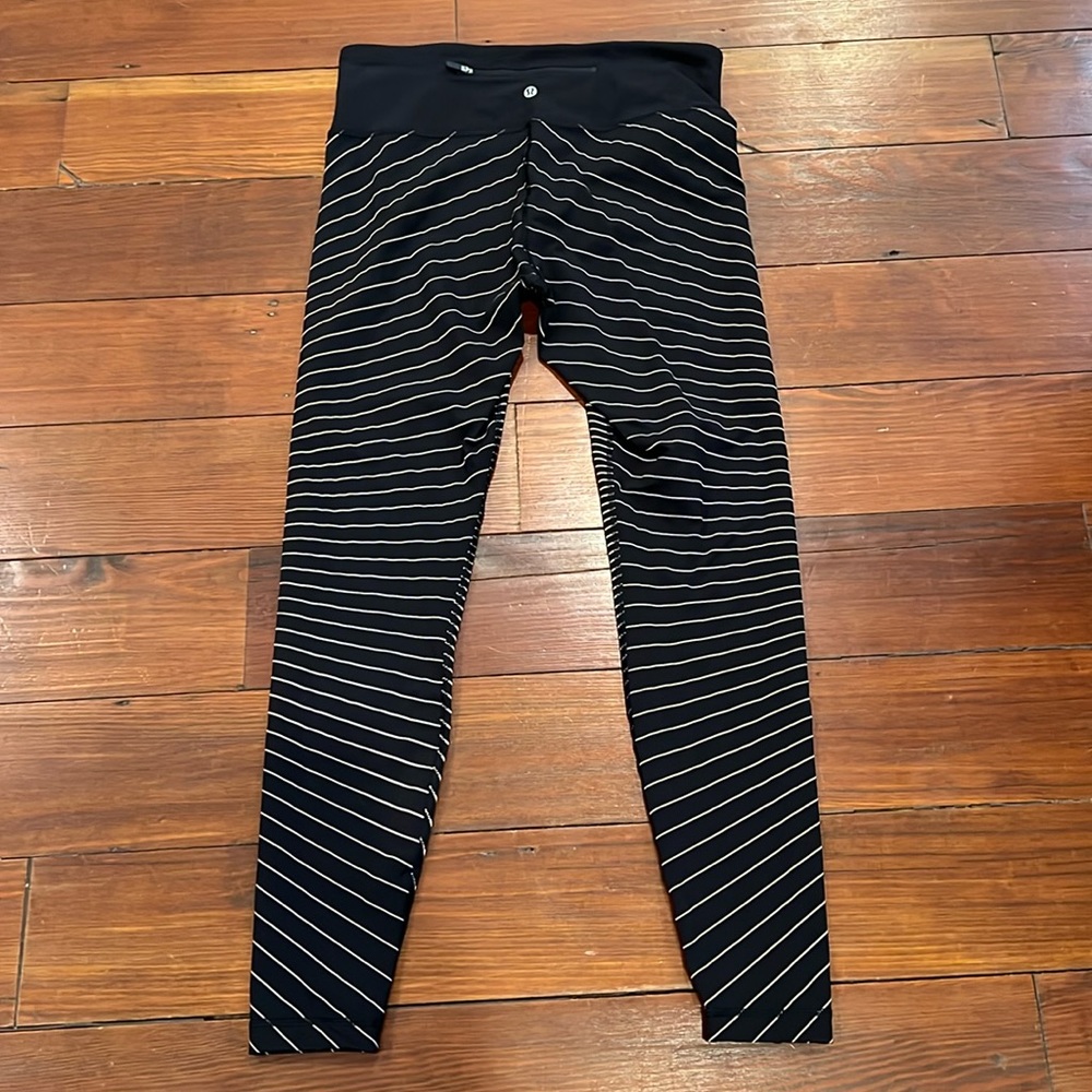 Lululemon Speed Wunder Tights Size 10 Reflective Black/Sand